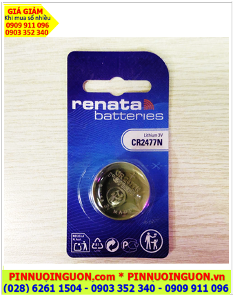 Renata CR2477N; Pin 3v lithium Renata CR2477N _Xuất xứ Thụy Sỹ (Loại Vỉ 1viên)